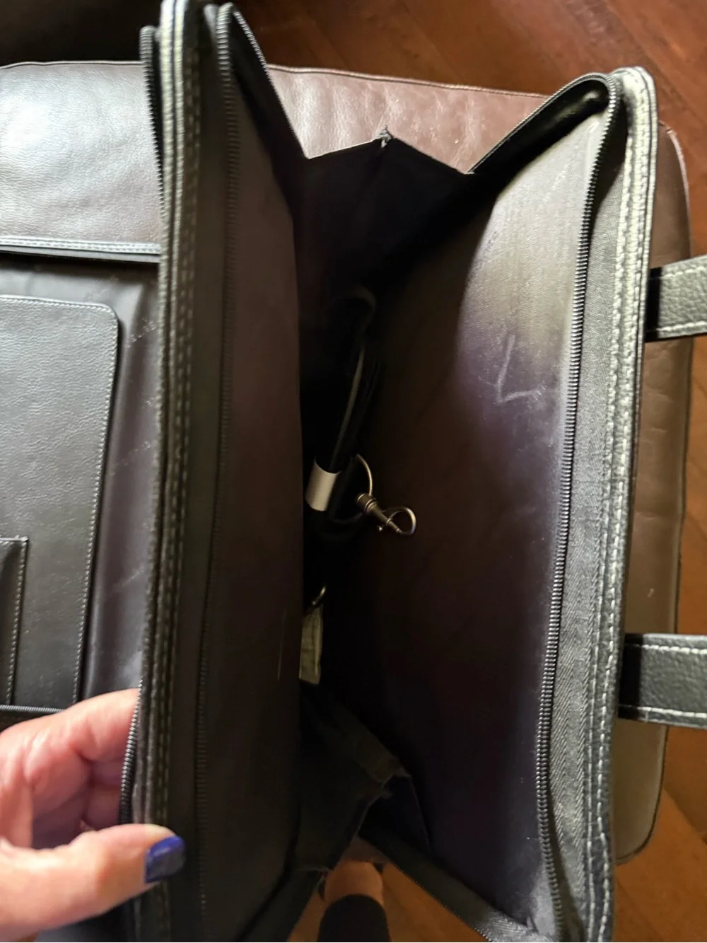 Samsonite Black Leather Briefcase Tote -